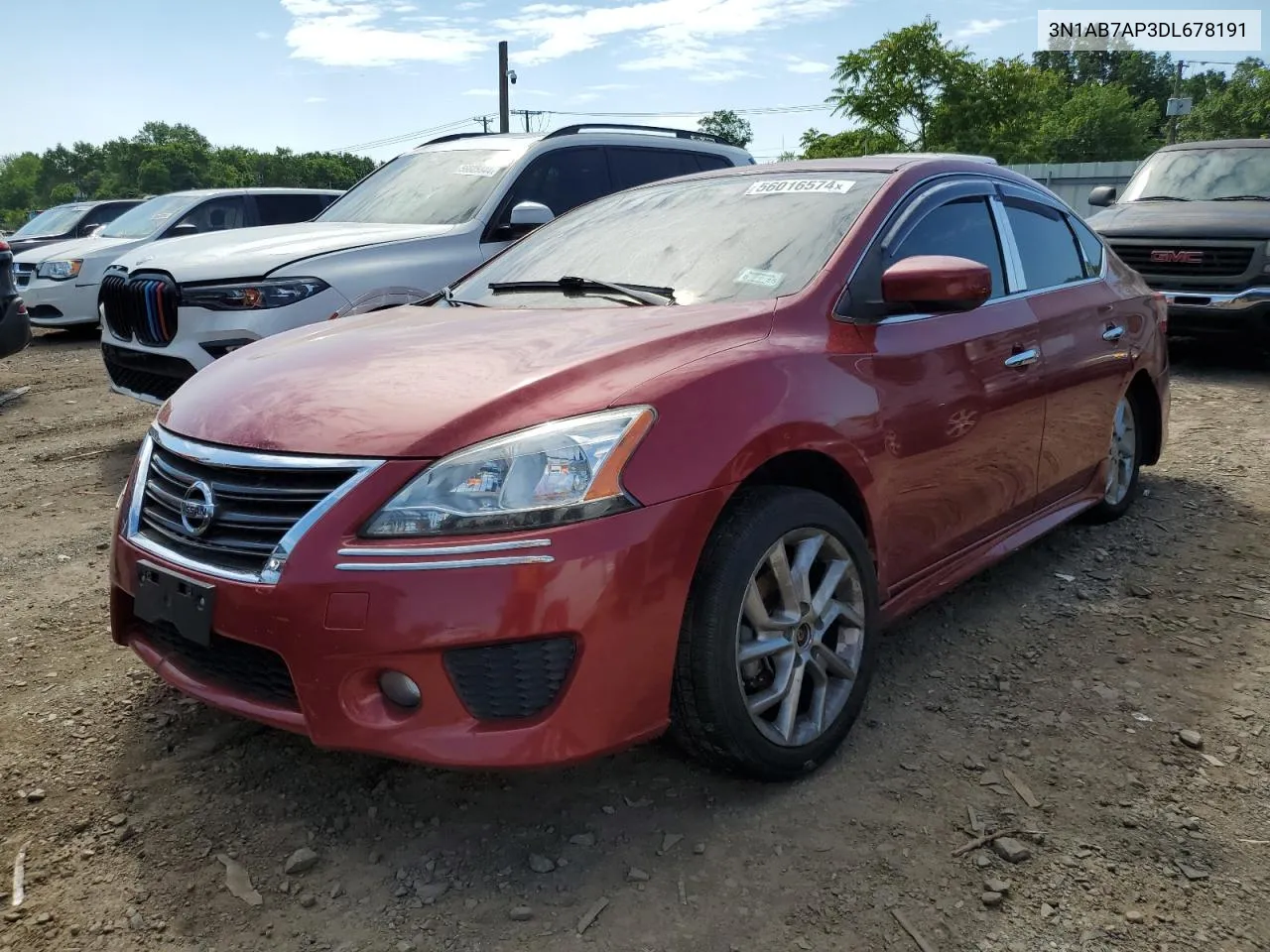 2013 Nissan Sentra S VIN: 3N1AB7AP3DL678191 Lot: 77525324