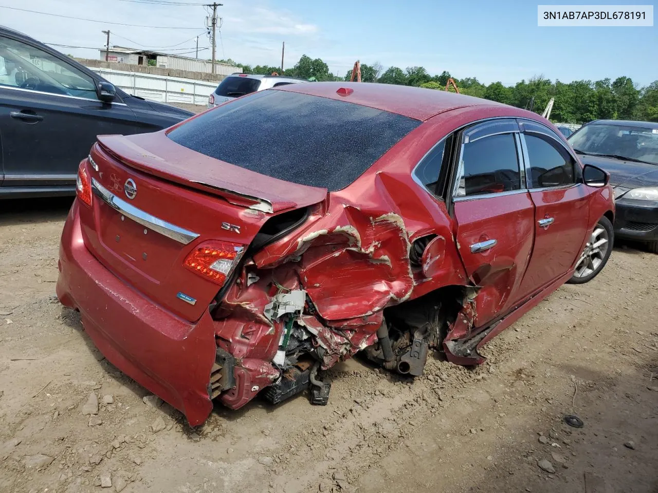 2013 Nissan Sentra S VIN: 3N1AB7AP3DL678191 Lot: 77525324