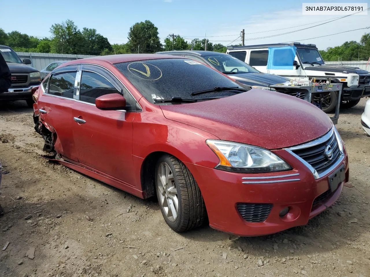 2013 Nissan Sentra S VIN: 3N1AB7AP3DL678191 Lot: 77525324