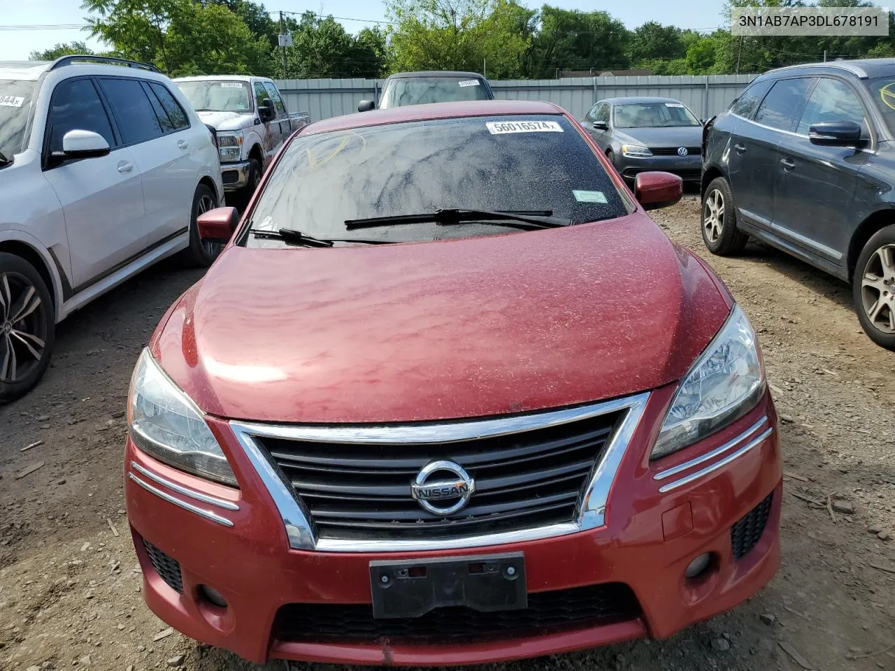 2013 Nissan Sentra S VIN: 3N1AB7AP3DL678191 Lot: 77525324