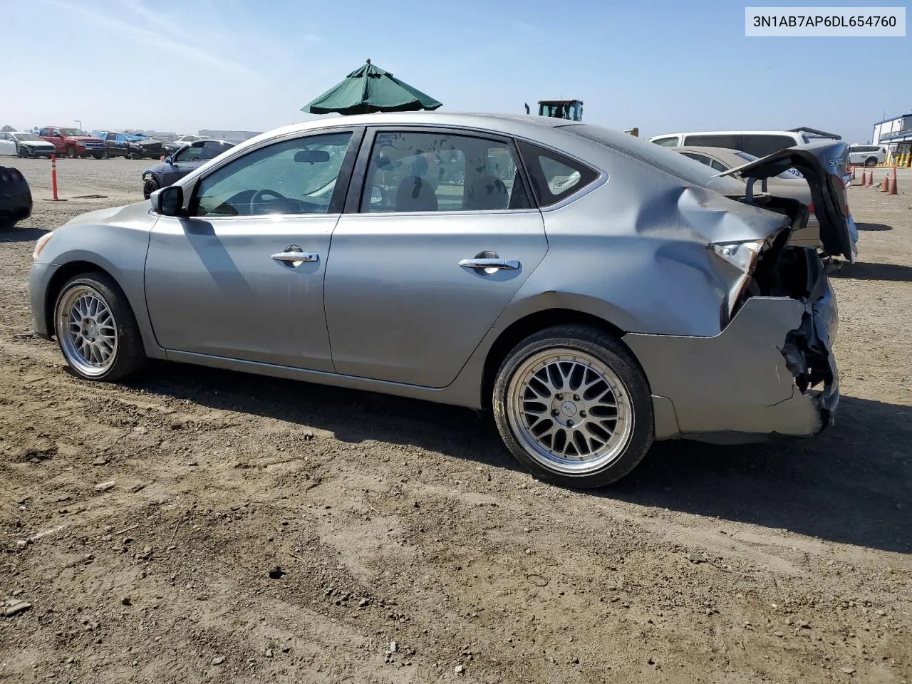 2013 Nissan Sentra S VIN: 3N1AB7AP6DL654760 Lot: 77632614