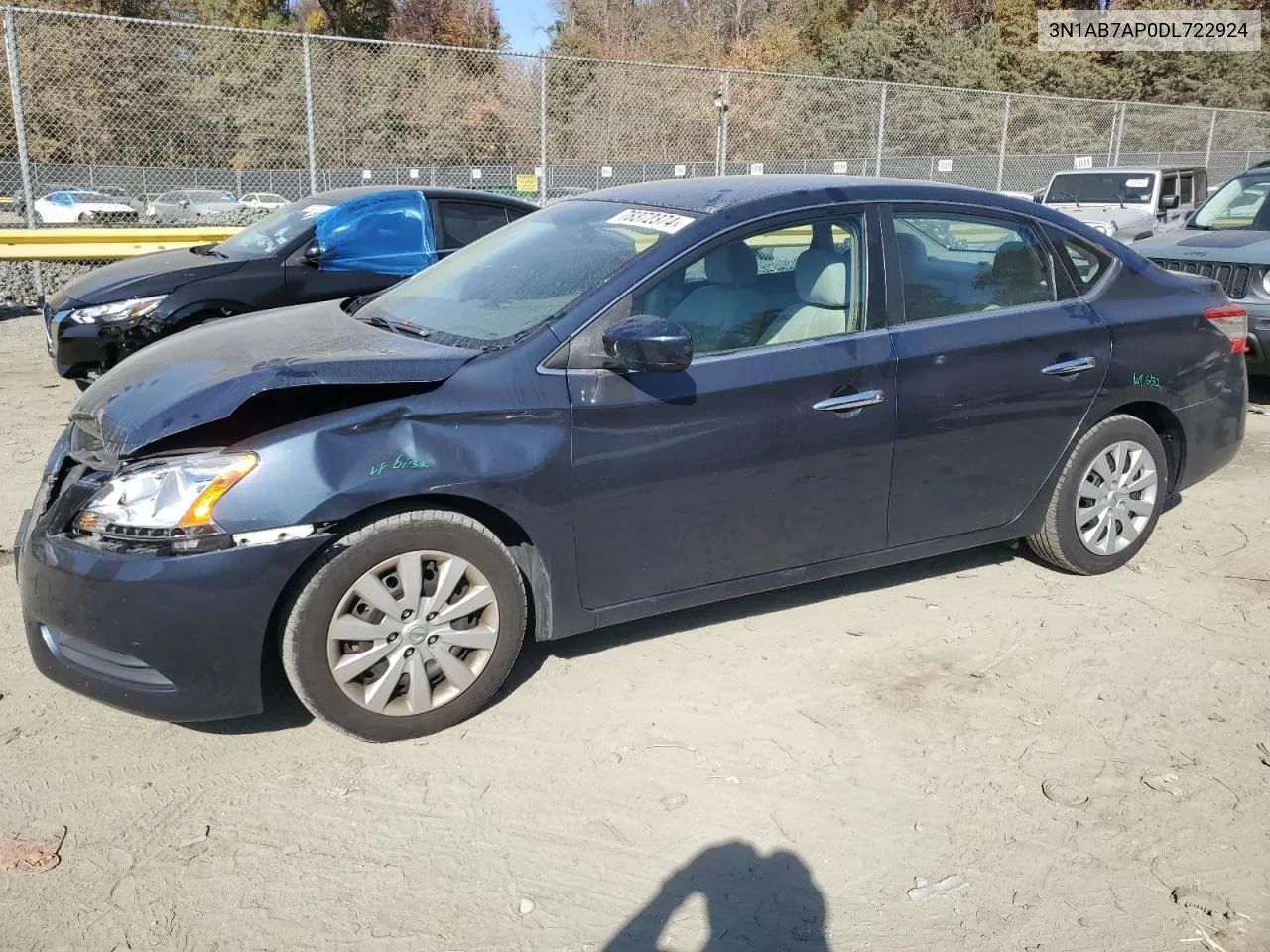 2013 Nissan Sentra S VIN: 3N1AB7AP0DL722924 Lot: 78372374