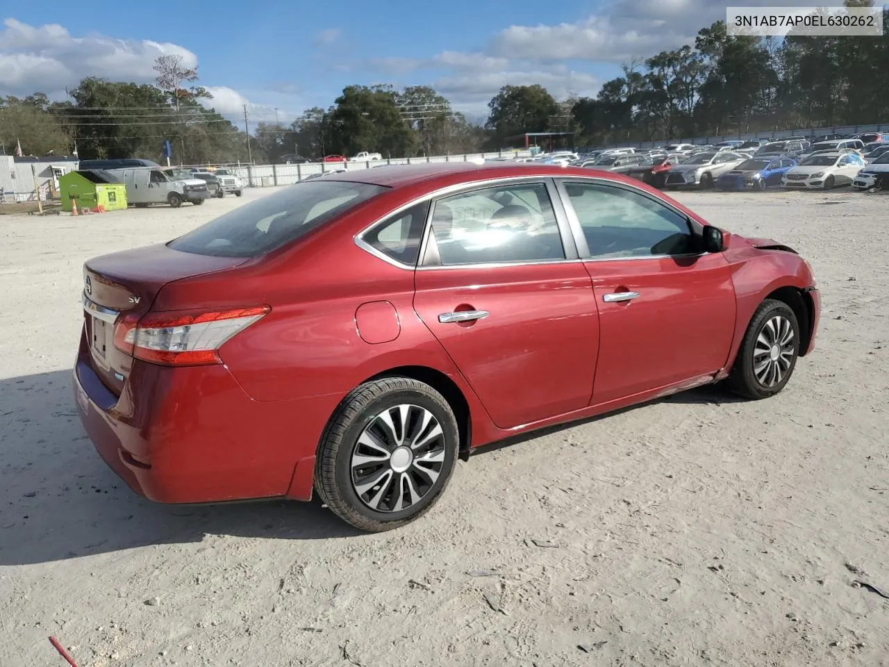 2014 Nissan Sentra S VIN: 3N1AB7AP0EL630262 Lot: 39373134