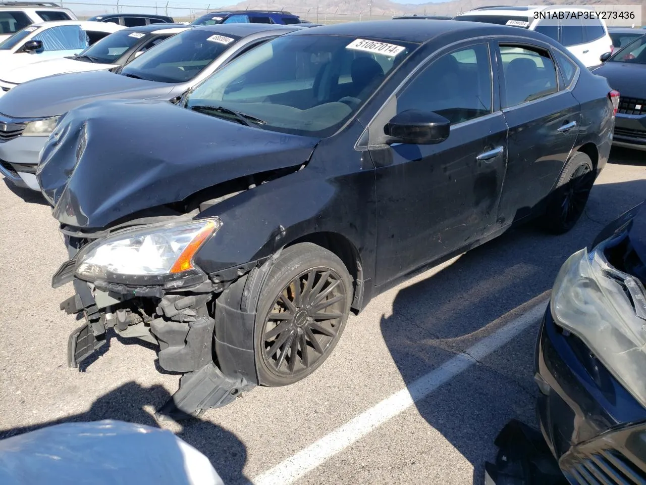 2014 Nissan Sentra S VIN: 3N1AB7AP3EY273436 Lot: 51067014