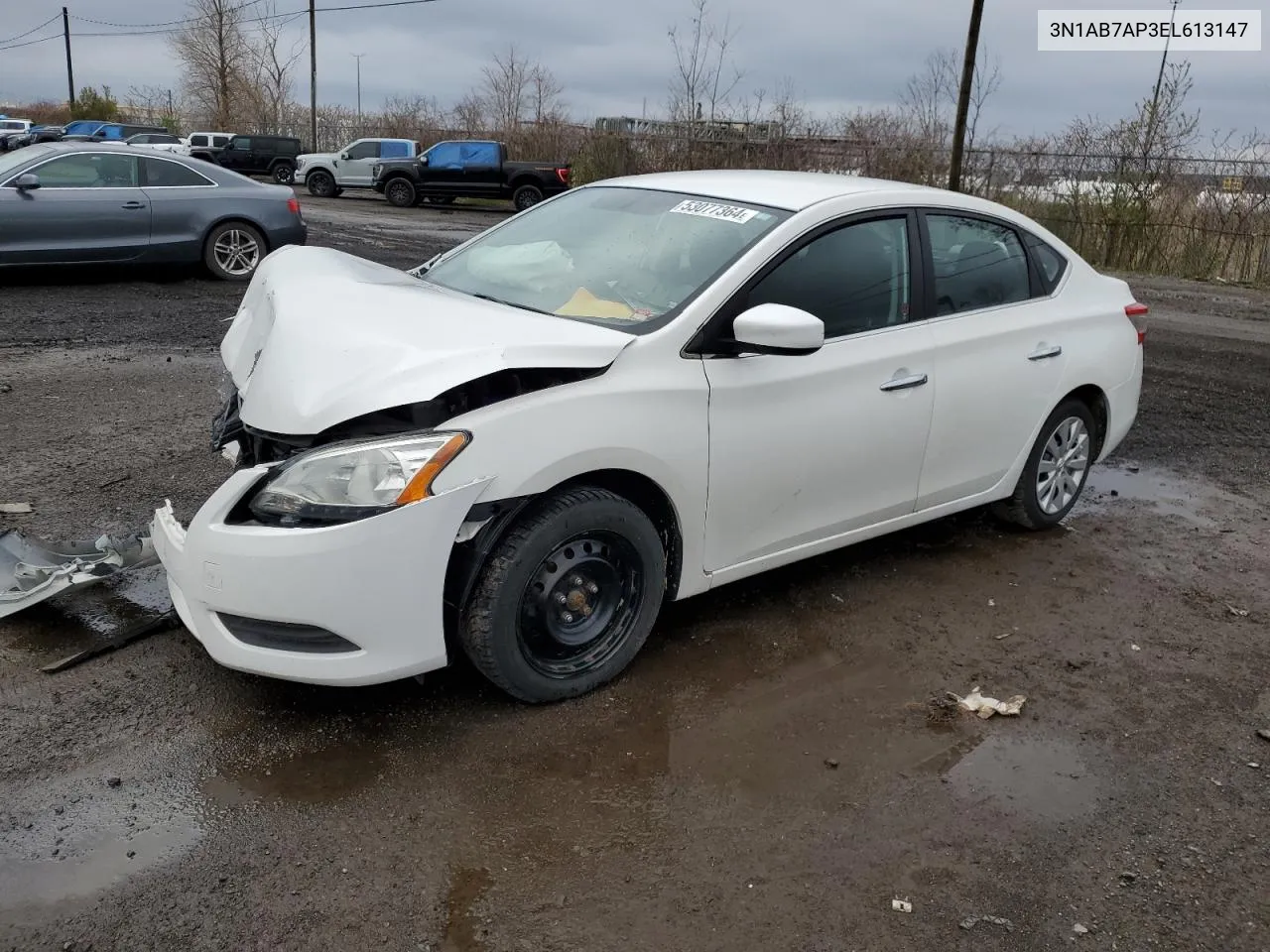 2014 Nissan Sentra S VIN: 3N1AB7AP3EL613147 Lot: 53077364