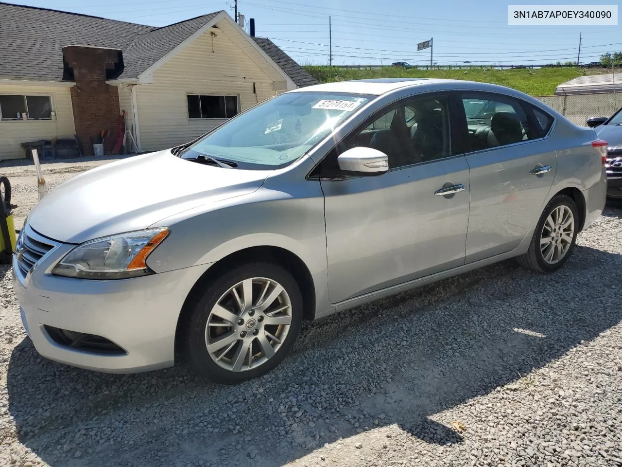 2014 Nissan Sentra S VIN: 3N1AB7AP0EY340090 Lot: 57274154