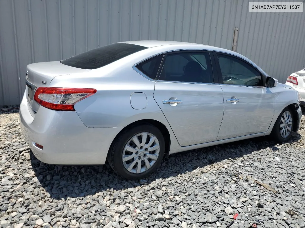 2014 Nissan Sentra S VIN: 3N1AB7AP7EY211537 Lot: 57328264