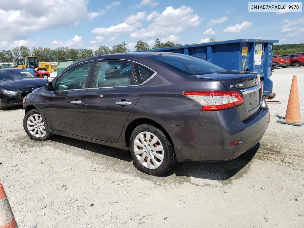 2014 Nissan Sentra S VIN: 3N1AB7APXEL619978 Lot: 62327854