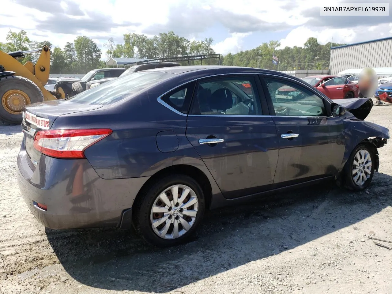 2014 Nissan Sentra S VIN: 3N1AB7APXEL619978 Lot: 62327854