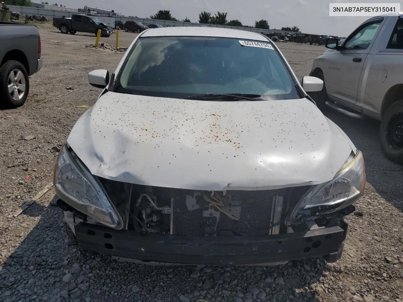 2014 Nissan Sentra S VIN: 3N1AB7AP5EY315041 Lot: 65744794