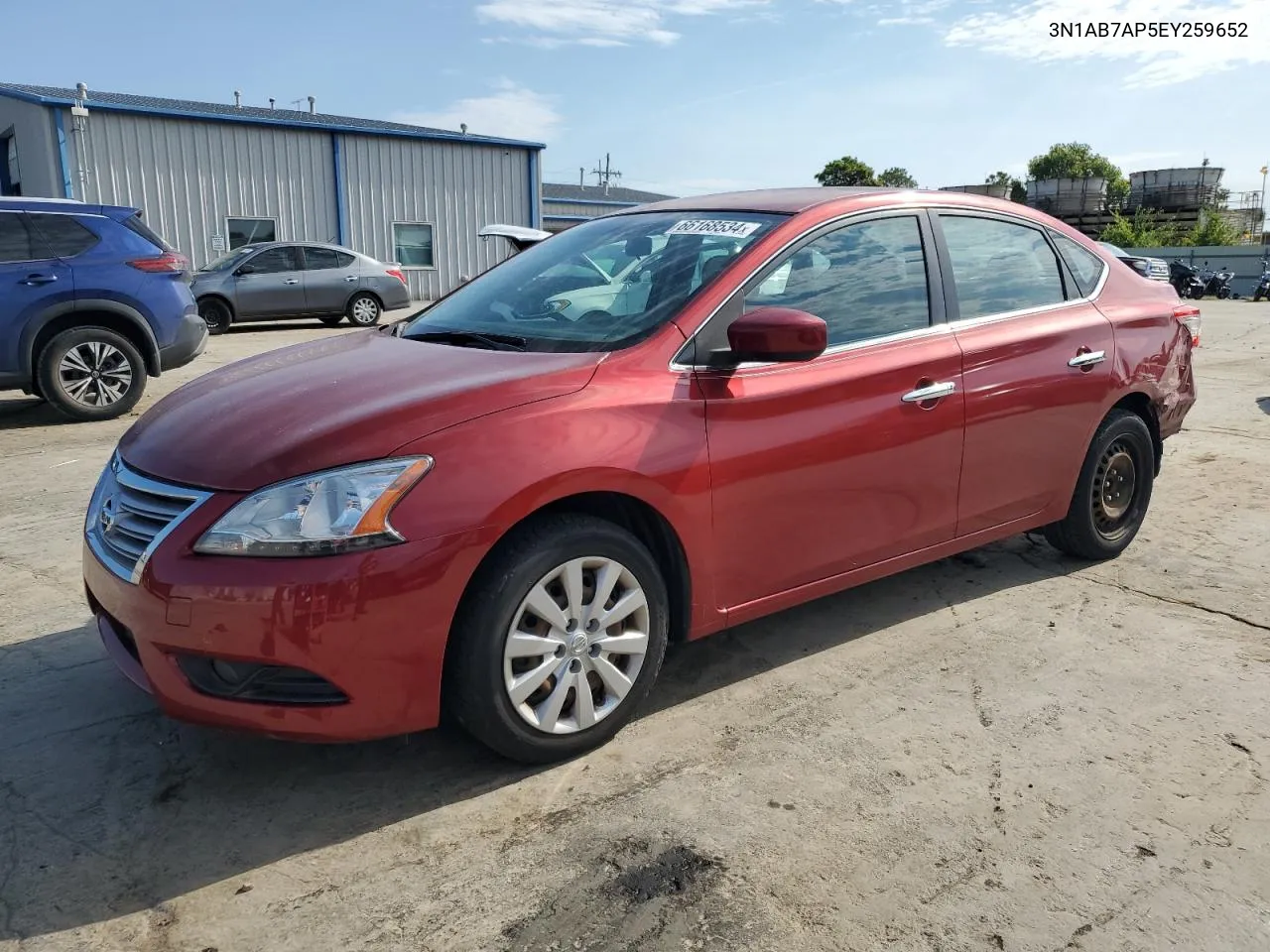 2014 Nissan Sentra S VIN: 3N1AB7AP5EY259652 Lot: 66168534