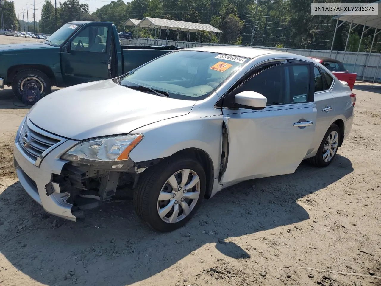 2014 Nissan Sentra S VIN: 3N1AB7APXEY286376 Lot: 67086094