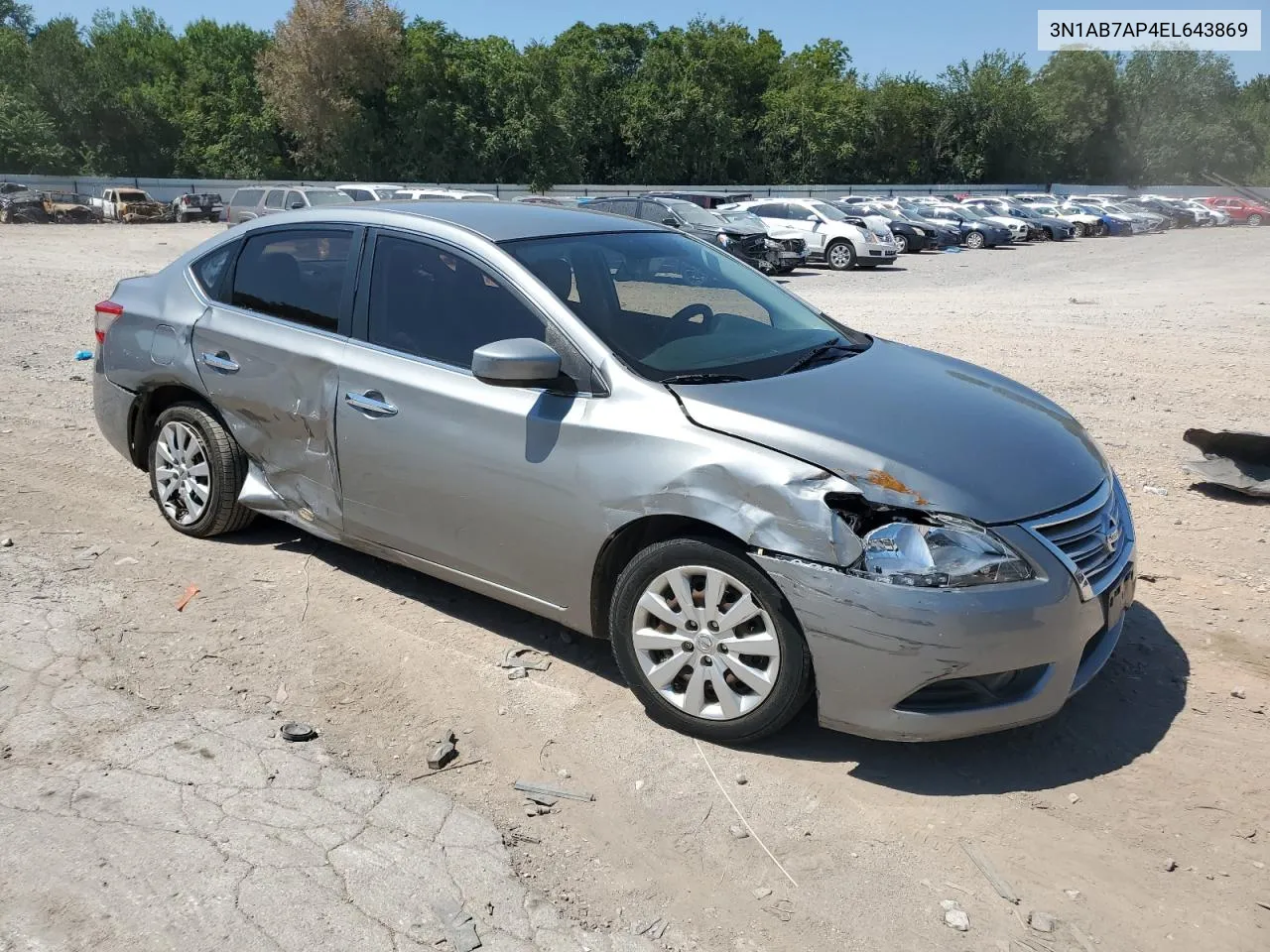 2014 Nissan Sentra S VIN: 3N1AB7AP4EL643869 Lot: 67875494