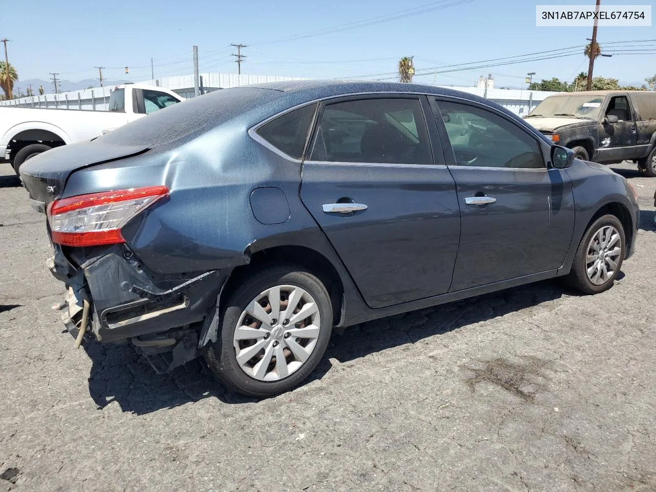 2014 Nissan Sentra S VIN: 3N1AB7APXEL674754 Lot: 67944084