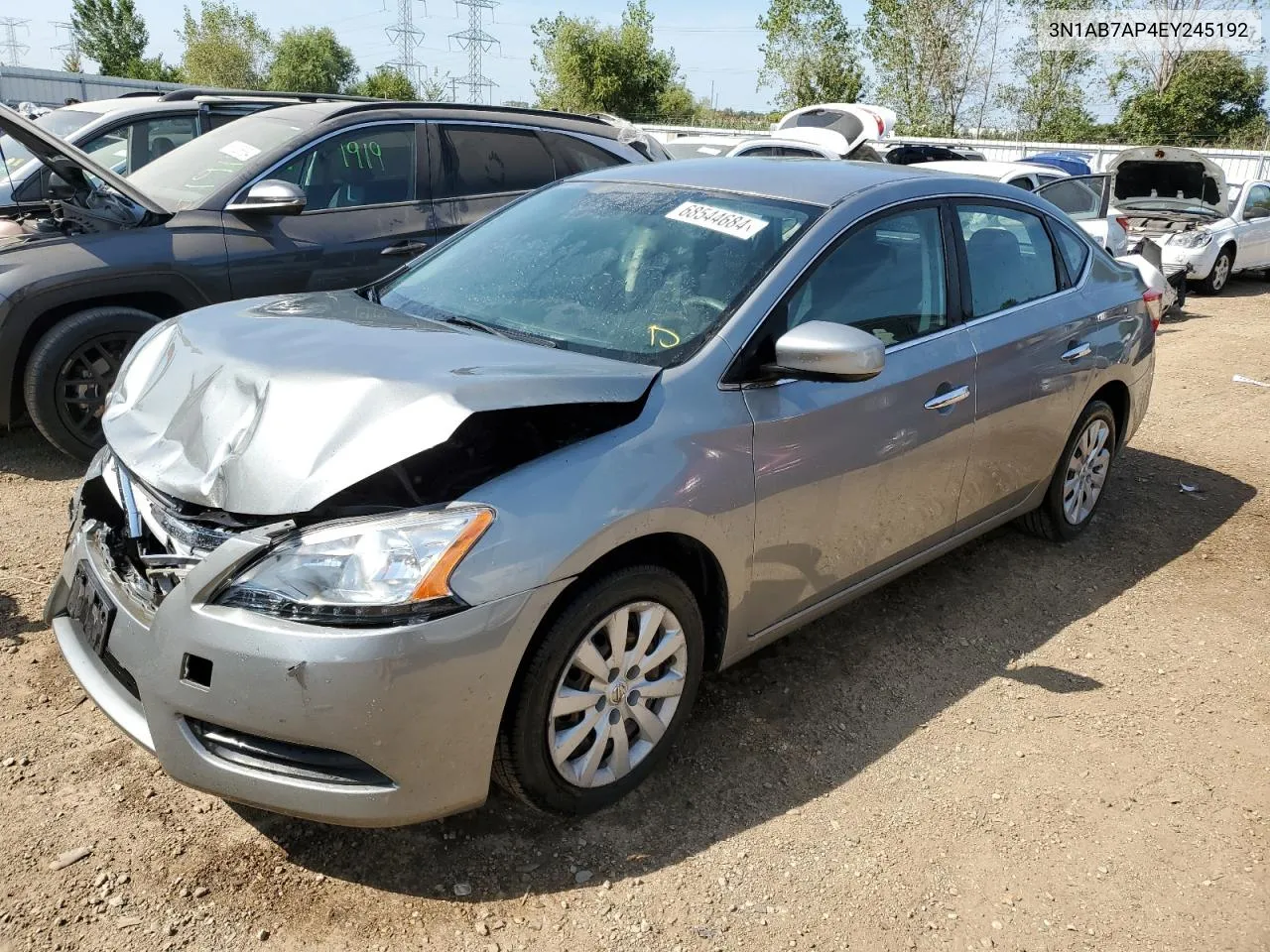 2014 Nissan Sentra S VIN: 3N1AB7AP4EY245192 Lot: 68544684