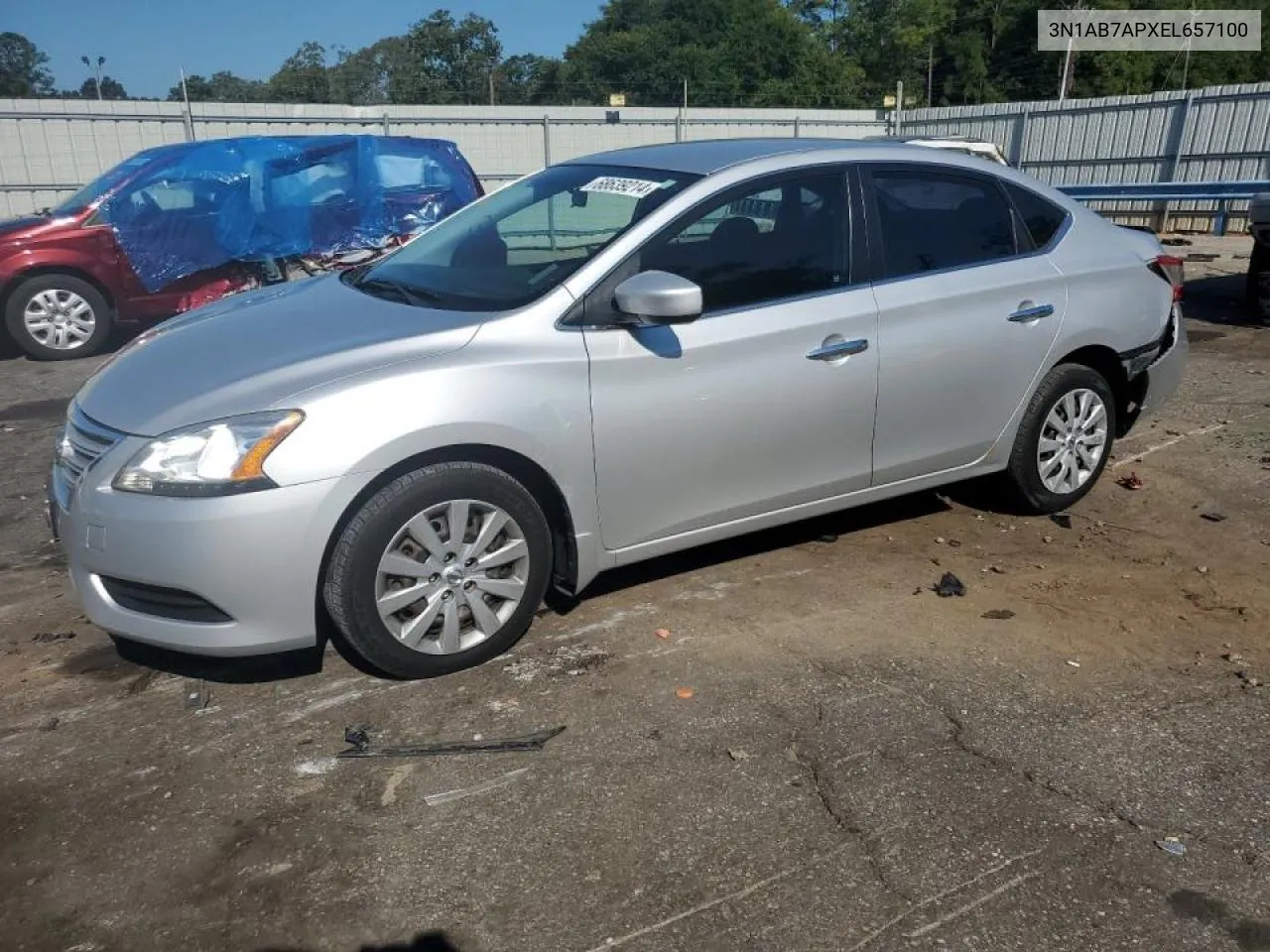 2014 Nissan Sentra S VIN: 3N1AB7APXEL657100 Lot: 68639214