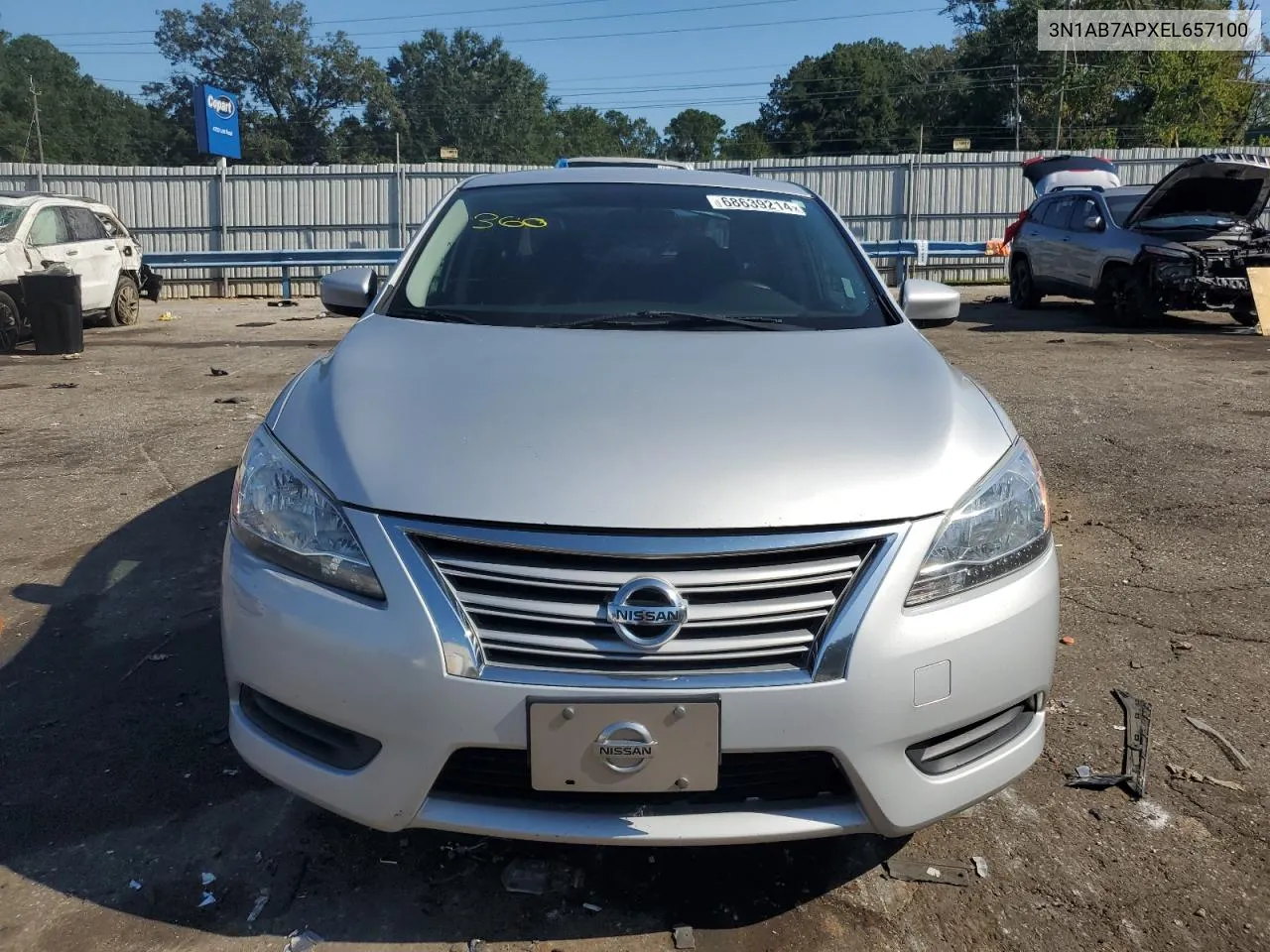 2014 Nissan Sentra S VIN: 3N1AB7APXEL657100 Lot: 68639214