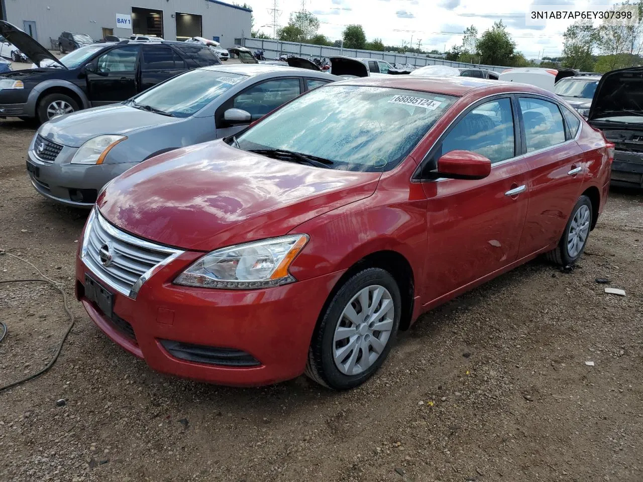 2014 Nissan Sentra S VIN: 3N1AB7AP6EY307398 Lot: 68895124