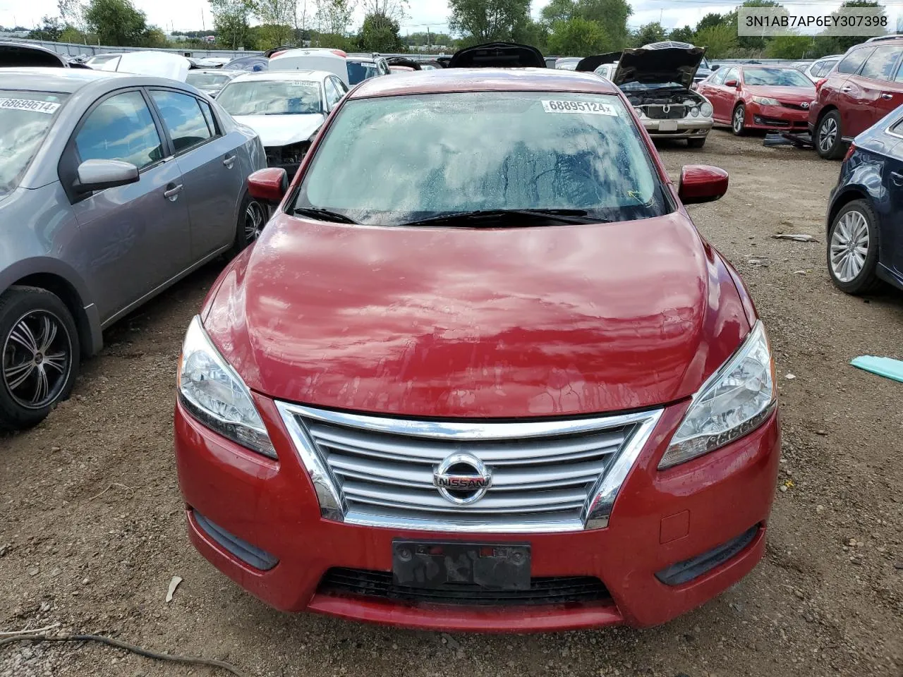 2014 Nissan Sentra S VIN: 3N1AB7AP6EY307398 Lot: 68895124