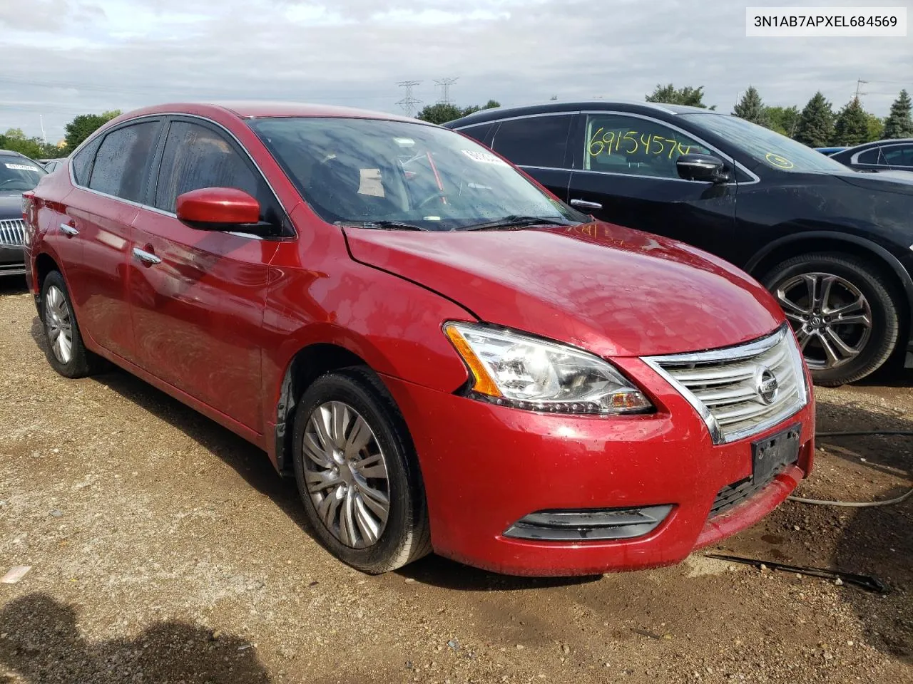 2014 Nissan Sentra S VIN: 3N1AB7APXEL684569 Lot: 69180444