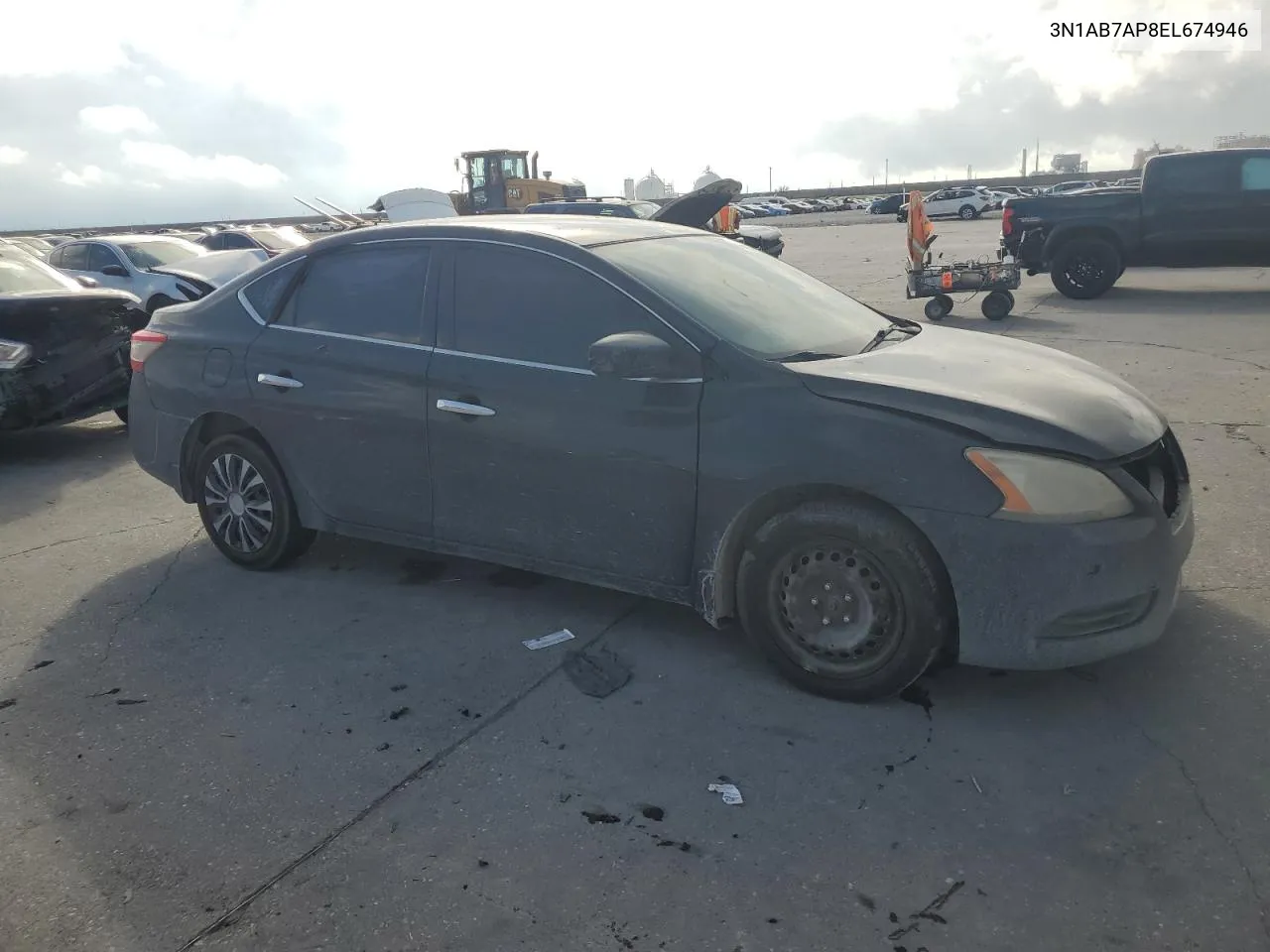 2014 Nissan Sentra S VIN: 3N1AB7AP8EL674946 Lot: 69331774