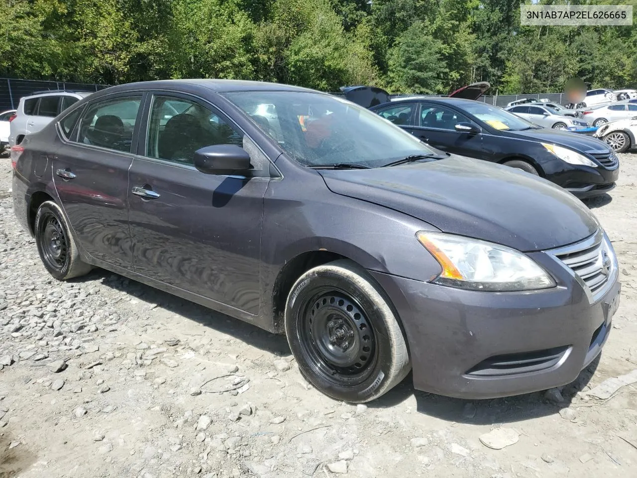 2014 Nissan Sentra S VIN: 3N1AB7AP2EL626665 Lot: 69690894