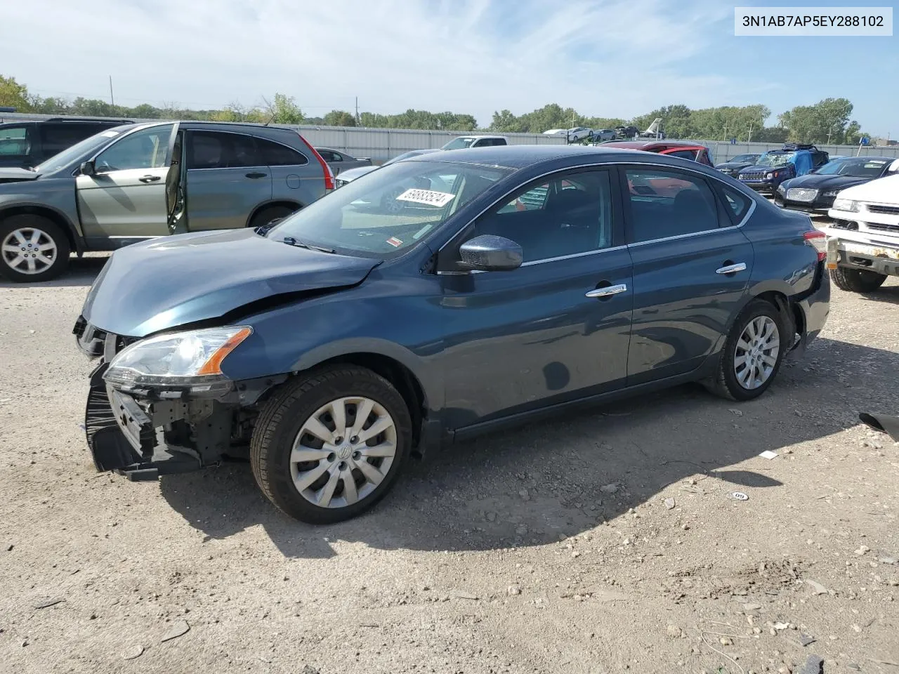 2014 Nissan Sentra S VIN: 3N1AB7AP5EY288102 Lot: 69883524