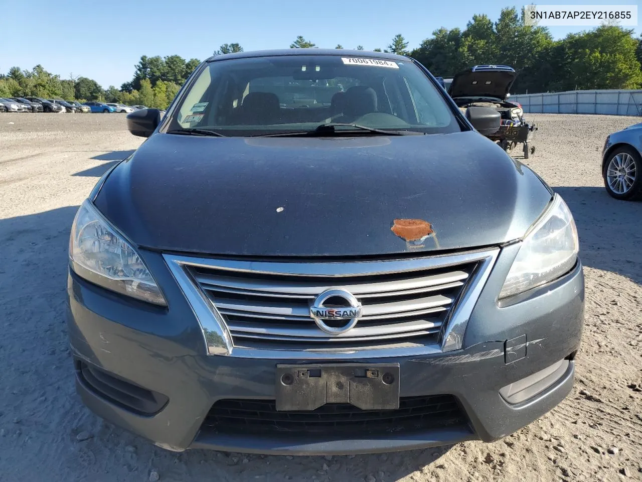 2014 Nissan Sentra S VIN: 3N1AB7AP2EY216855 Lot: 70061984