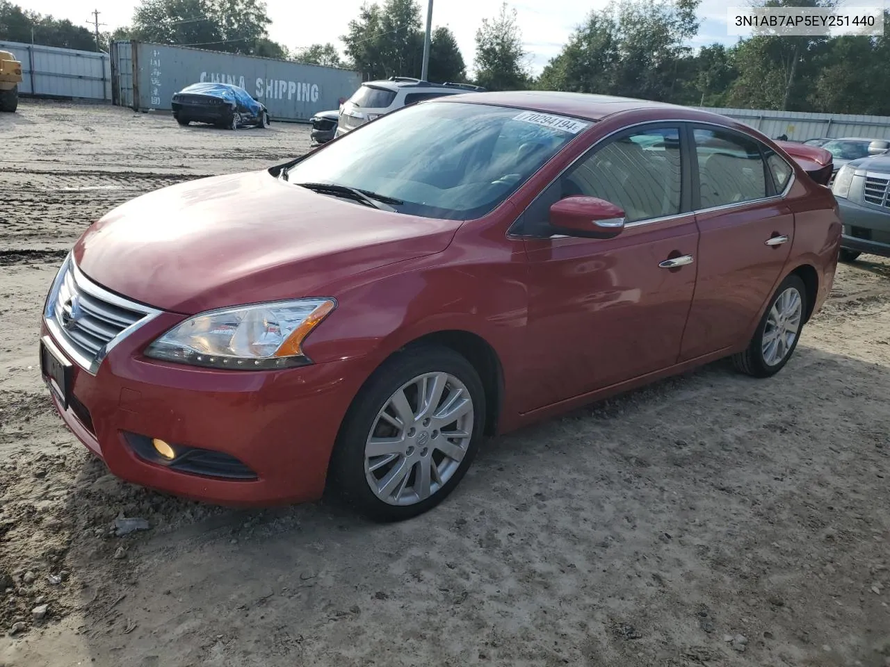 2014 Nissan Sentra S VIN: 3N1AB7AP5EY251440 Lot: 70294194