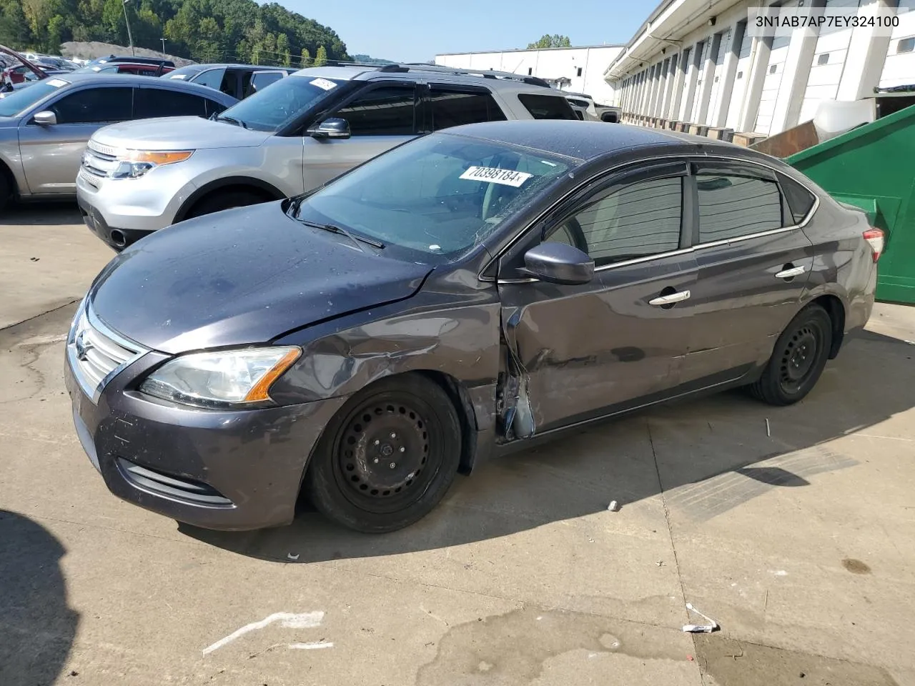 2014 Nissan Sentra S VIN: 3N1AB7AP7EY324100 Lot: 70398184