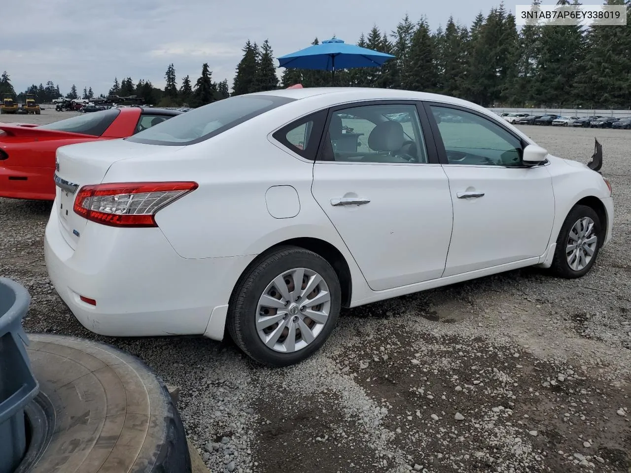 2014 Nissan Sentra S VIN: 3N1AB7AP6EY338019 Lot: 71218514