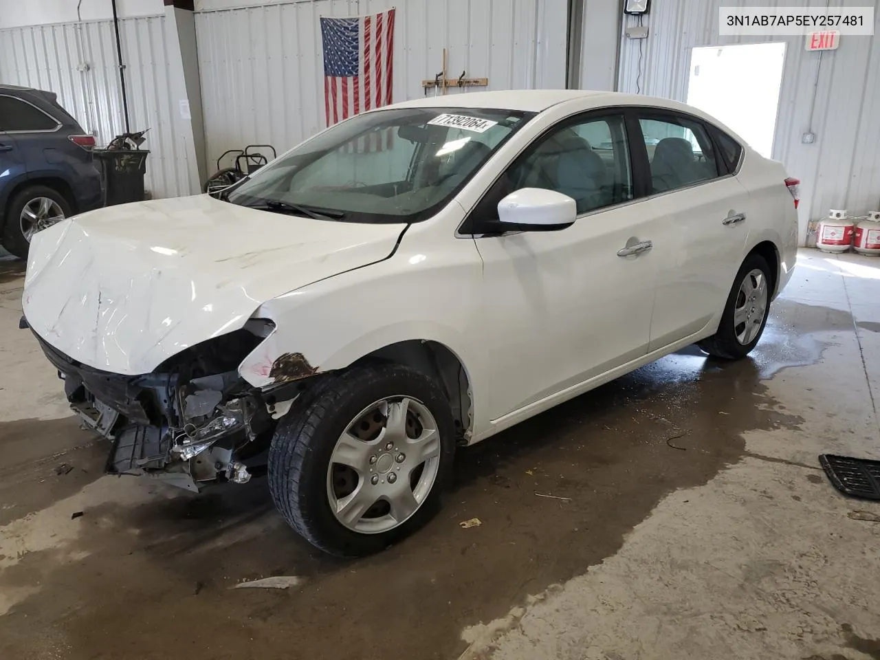 2014 Nissan Sentra S VIN: 3N1AB7AP5EY257481 Lot: 71392064