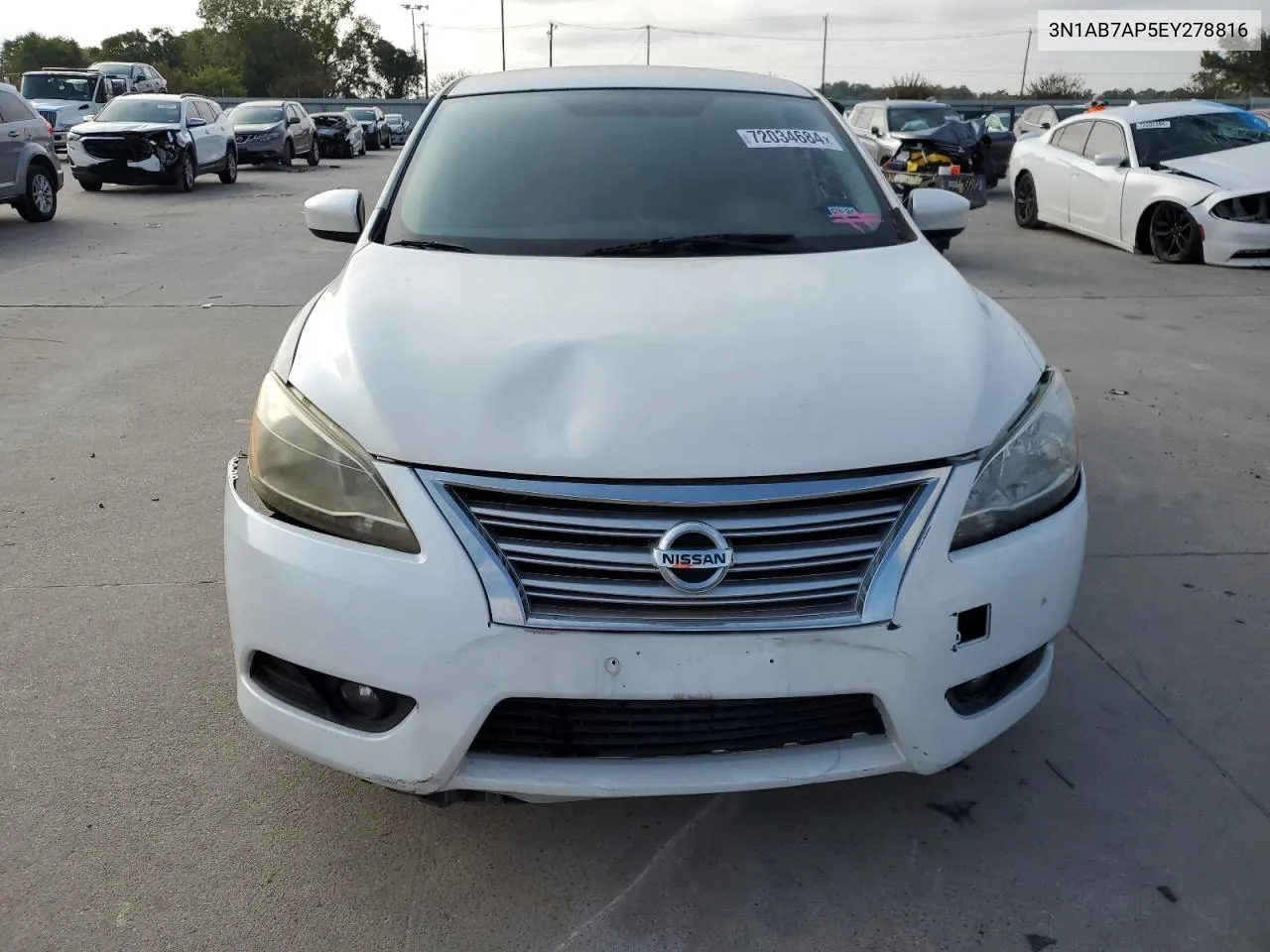 2014 Nissan Sentra S VIN: 3N1AB7AP5EY278816 Lot: 72034684