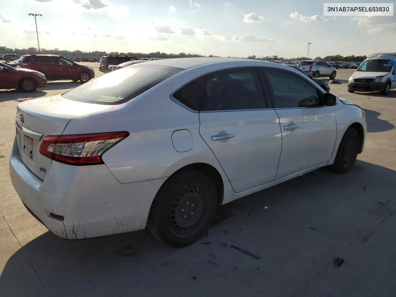 2014 Nissan Sentra S VIN: 3N1AB7AP5EL653830 Lot: 72234284