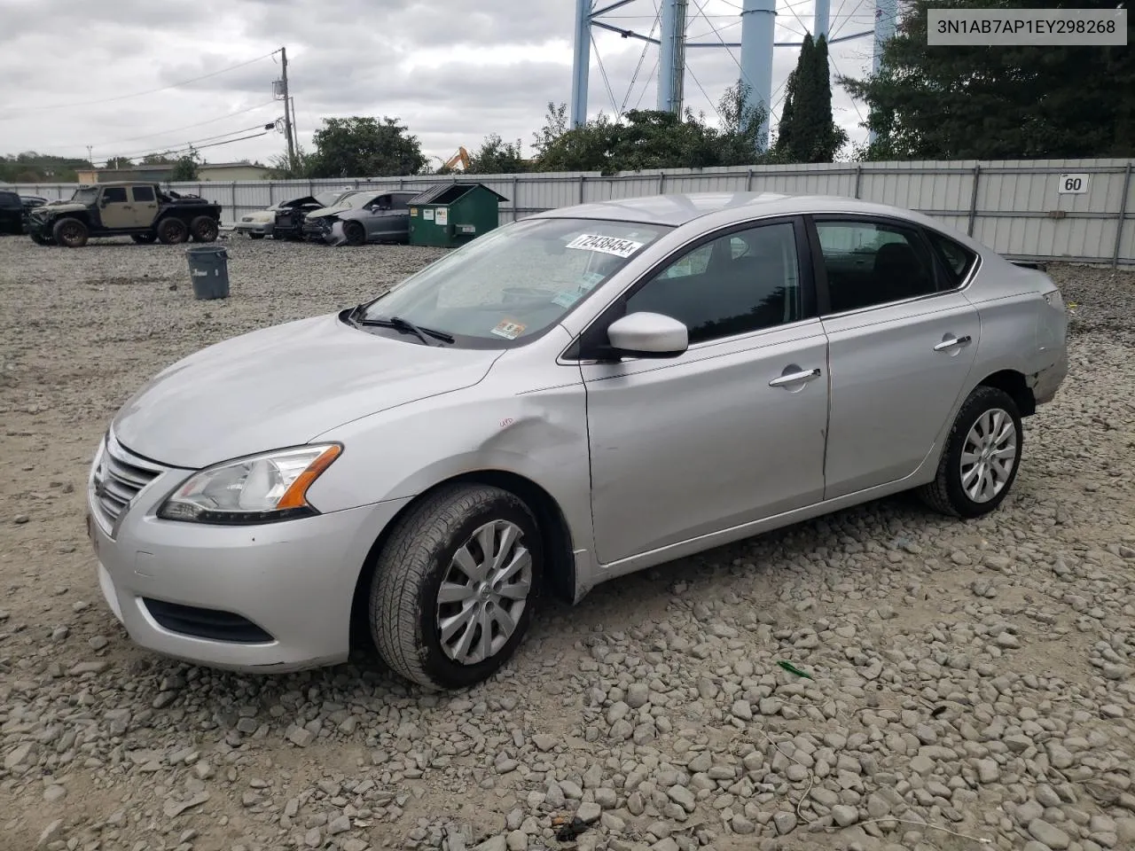 2014 Nissan Sentra S VIN: 3N1AB7AP1EY298268 Lot: 72438454