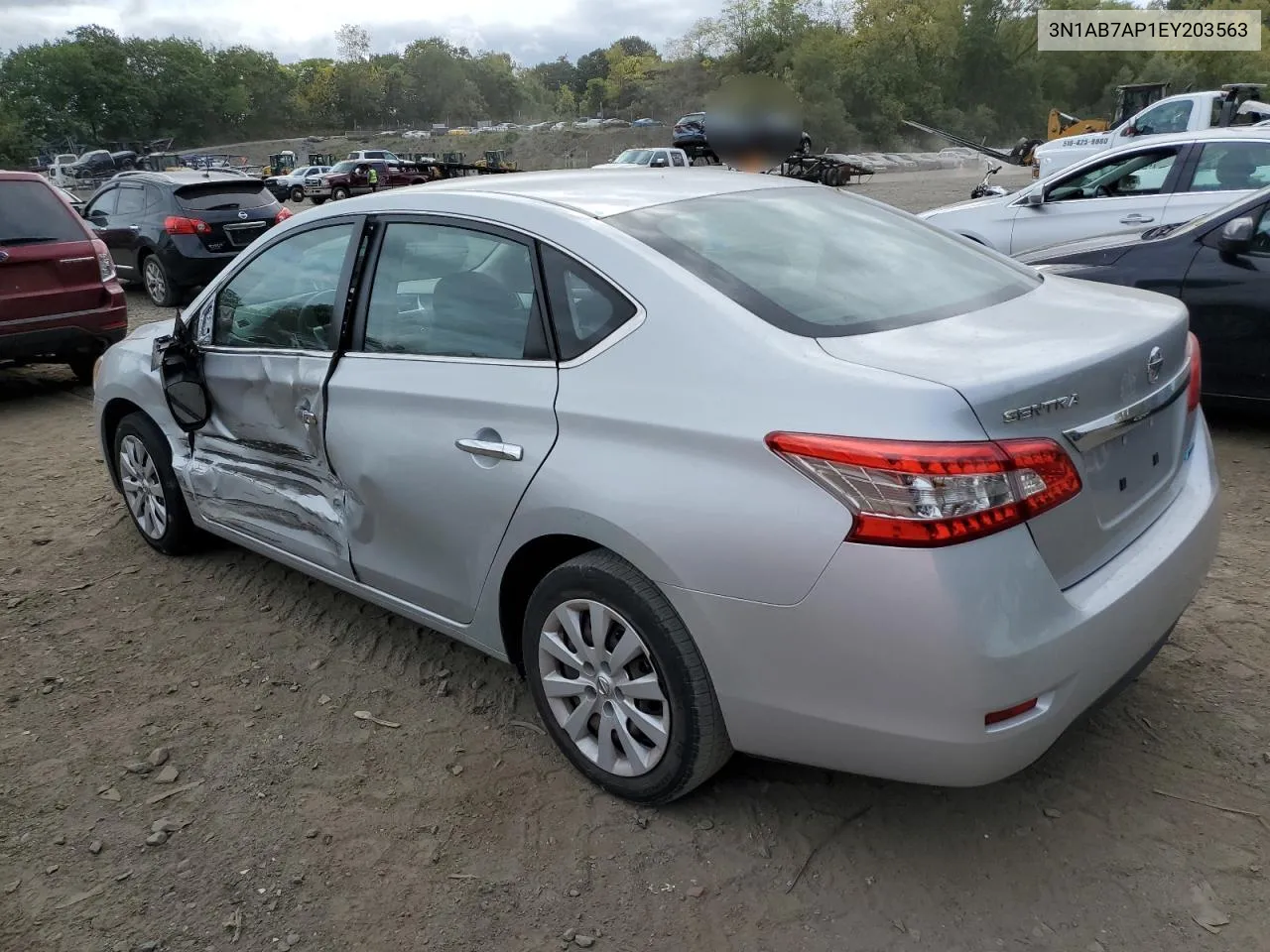 2014 Nissan Sentra S VIN: 3N1AB7AP1EY203563 Lot: 72732884