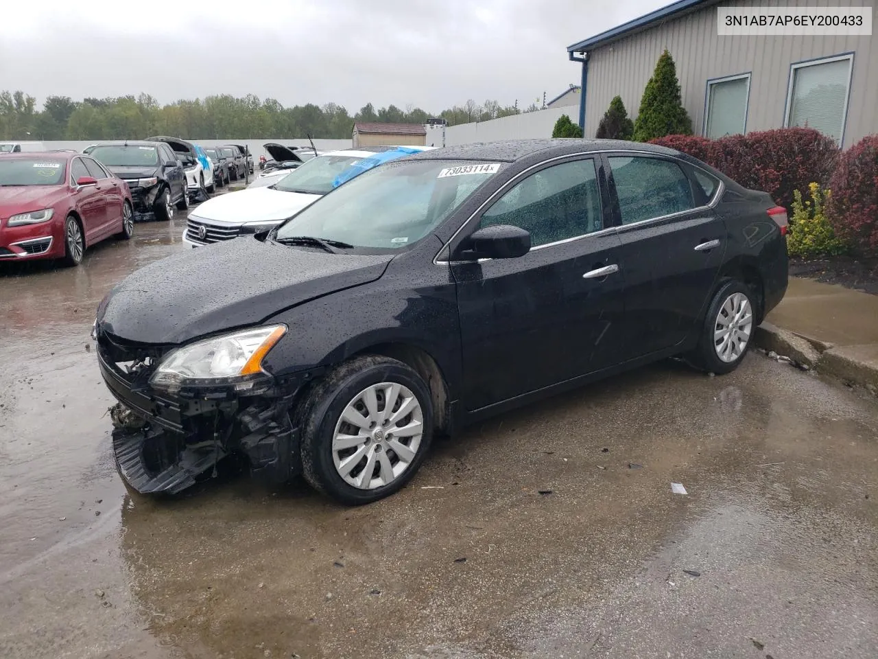 2014 Nissan Sentra S VIN: 3N1AB7AP6EY200433 Lot: 73033114