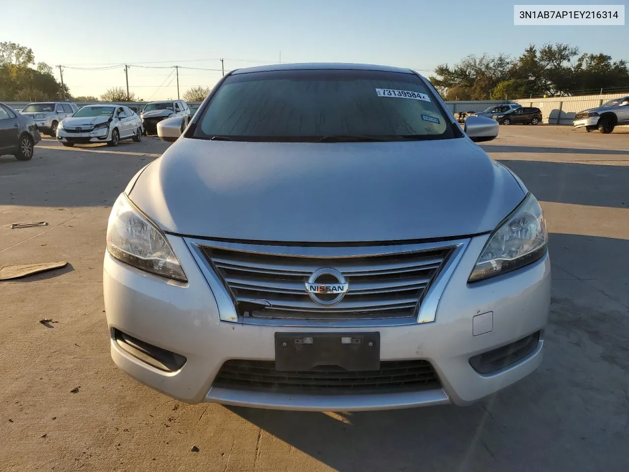 2014 Nissan Sentra S VIN: 3N1AB7AP1EY216314 Lot: 73139584