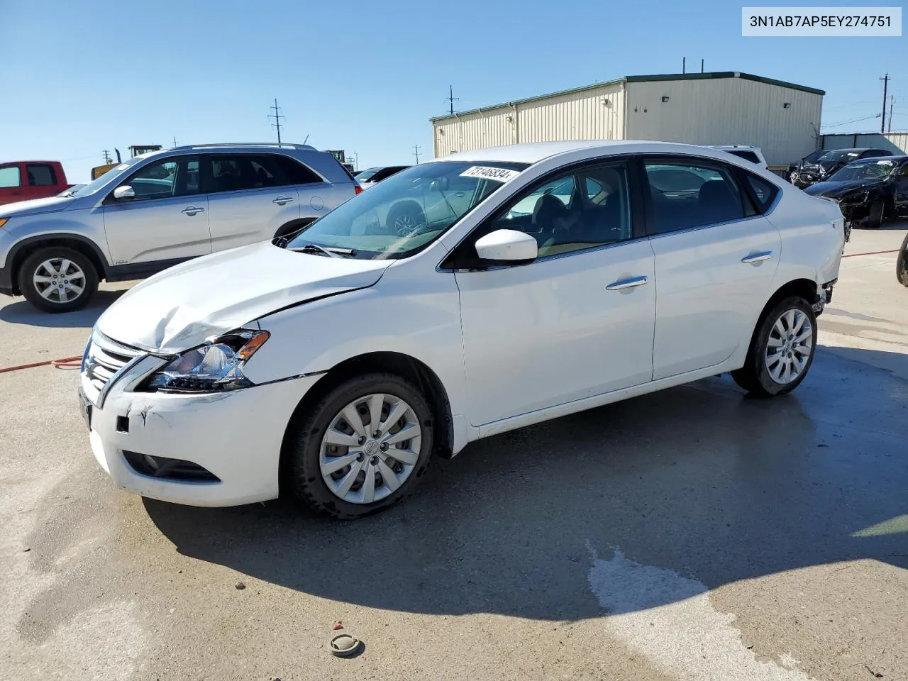 2014 Nissan Sentra S VIN: 3N1AB7AP5EY274751 Lot: 73146834