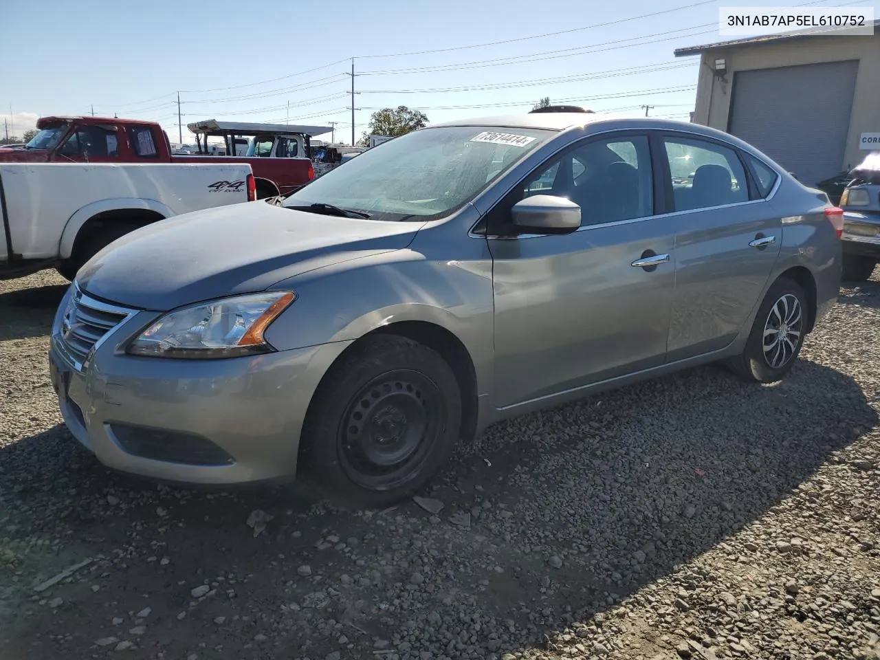 2014 Nissan Sentra S VIN: 3N1AB7AP5EL610752 Lot: 73614414