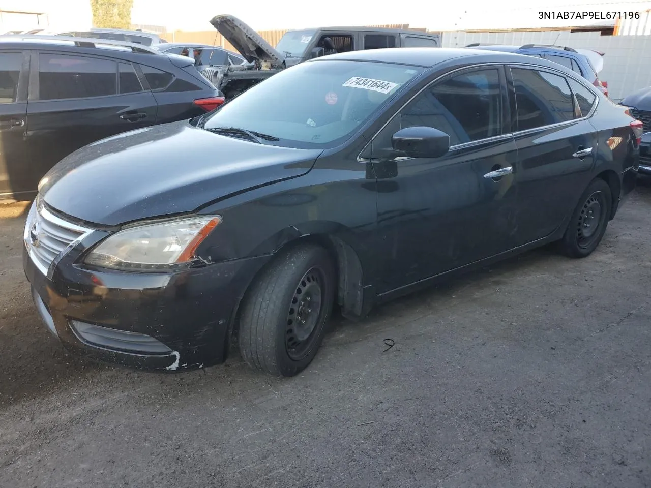 2014 Nissan Sentra S VIN: 3N1AB7AP9EL671196 Lot: 74341644