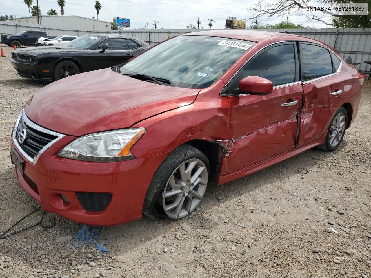 2014 Nissan Sentra S VIN: 3N1AB7AP6EY281837 Lot: 74351434