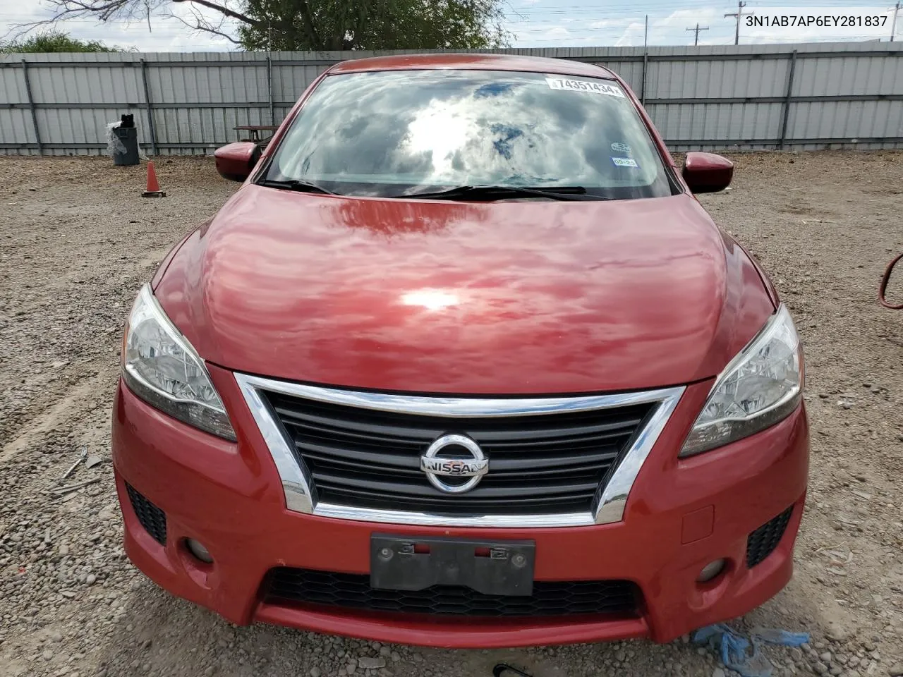 2014 Nissan Sentra S VIN: 3N1AB7AP6EY281837 Lot: 74351434