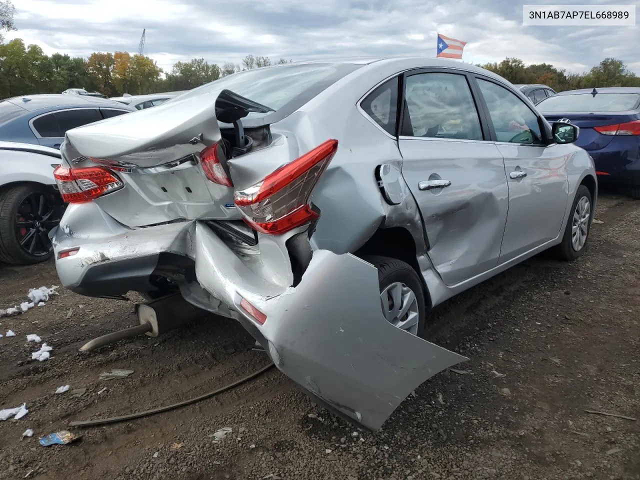 2014 Nissan Sentra S VIN: 3N1AB7AP7EL668989 Lot: 75168654