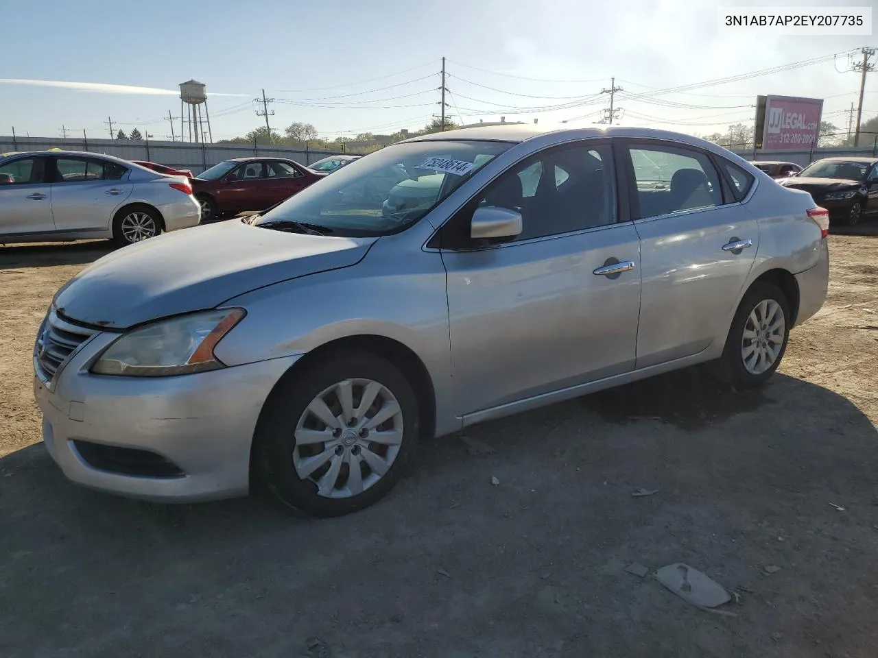 2014 Nissan Sentra S VIN: 3N1AB7AP2EY207735 Lot: 75248614