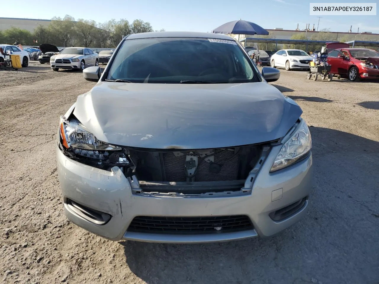 2014 Nissan Sentra S VIN: 3N1AB7AP0EY326187 Lot: 75569004