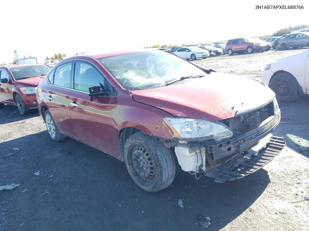 2014 Nissan Sentra S VIN: 3N1AB7APXEL688766 Lot: 76002404