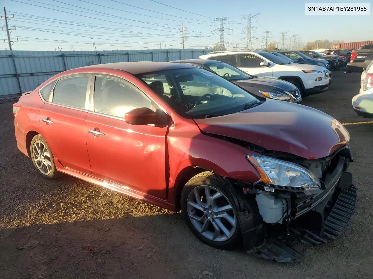 2014 Nissan Sentra S VIN: 3N1AB7AP1EY281955 Lot: 76773594