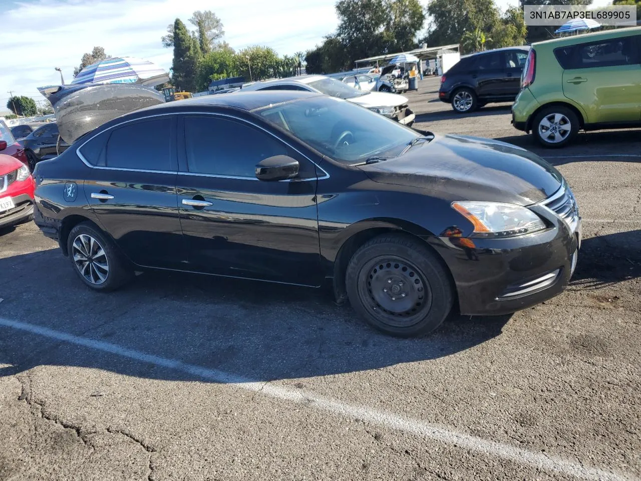 2014 Nissan Sentra S VIN: 3N1AB7AP3EL689905 Lot: 76811304