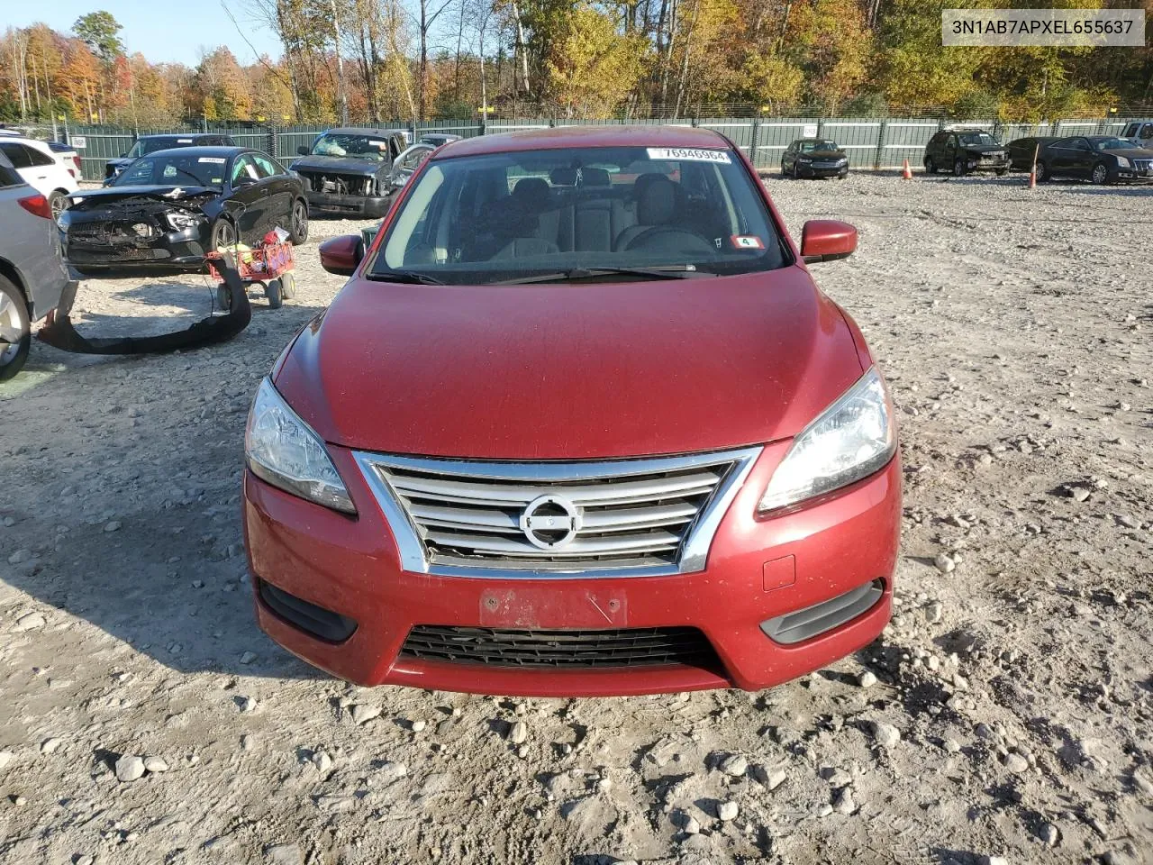 2014 Nissan Sentra S VIN: 3N1AB7APXEL655637 Lot: 76946964